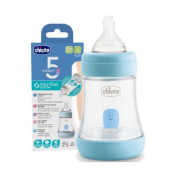 CHICCO BOTTLE PERFECT5 0M+150ML BLUE SILICONE
