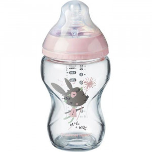 TOMMEE TIPPEE BIBERON BLEU EN VERRE 0M+ 250ML