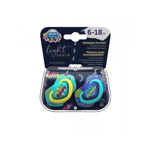 CANPOL BABIES 2 SUCETTE UNIVERSELLE 6-18M NEON LOVE 22/653