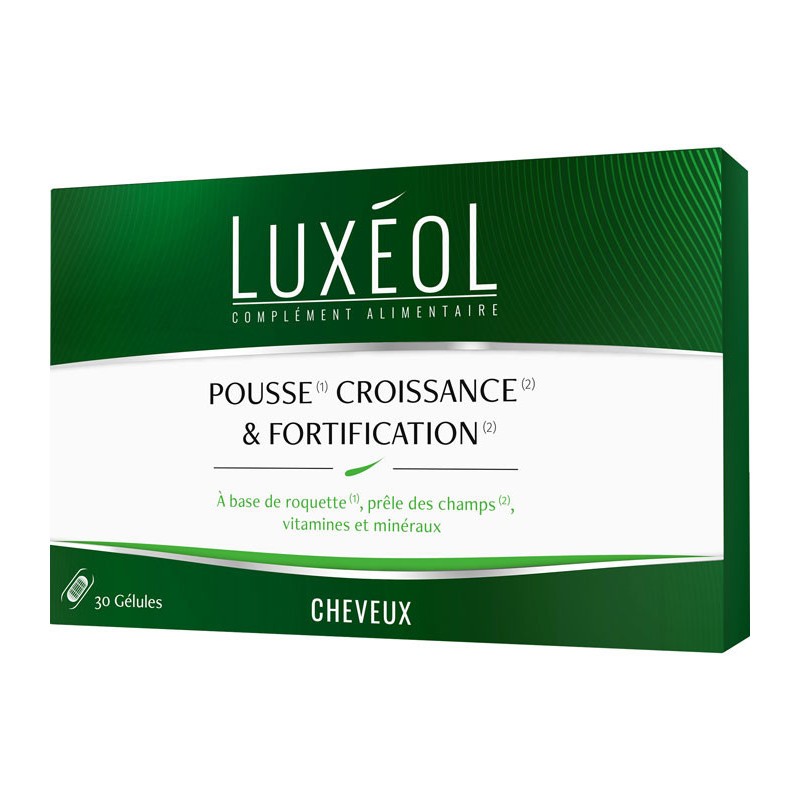 LUXEROL COMPLEMENT ALIMENTAIRE POUR CHEVEUX, POUSSE, CROISSANCE & FORTIFICATION 30 GELULES LUXEROL COMPLEMENT ALIMENTAIRE POUR CHEVEUX, POUSSE, CROISSANCE & FORTIFICATION 30 GELULES
