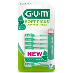 GUM SOFT PICKS COMFORT FLEX 670 MEDIUM 40 UNITĂS