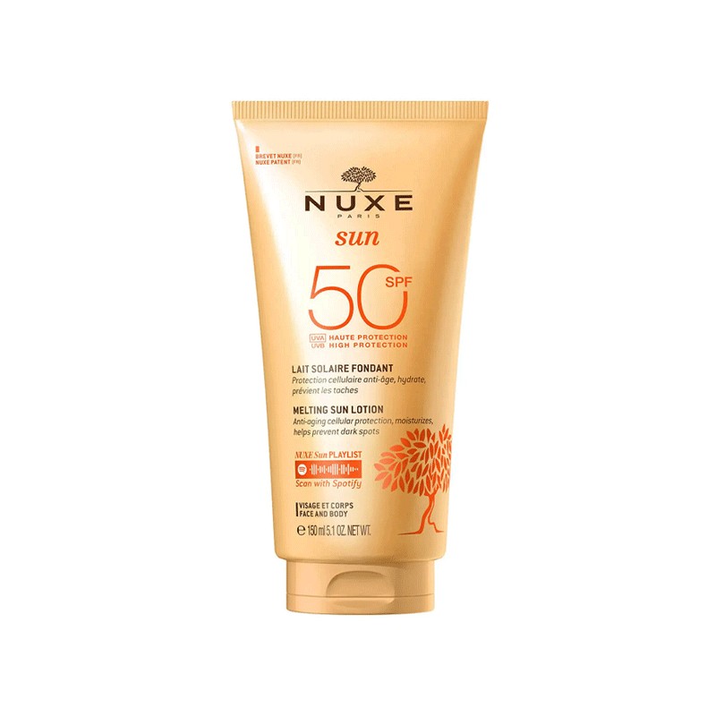 NUXE SUN LAIT SOLAIRE FONDANT HAUTE PROTECTION SPF50+ 150ML-pharmashop NUXE SUN LAIT SOLAIRE FONDANT HAUTE PROTECTION SPF50+ 150ML-pharmashop