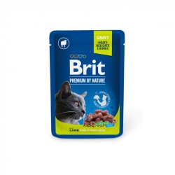 Pochons Brit Premium à l'Agneau pour Chat Sterilisé100g