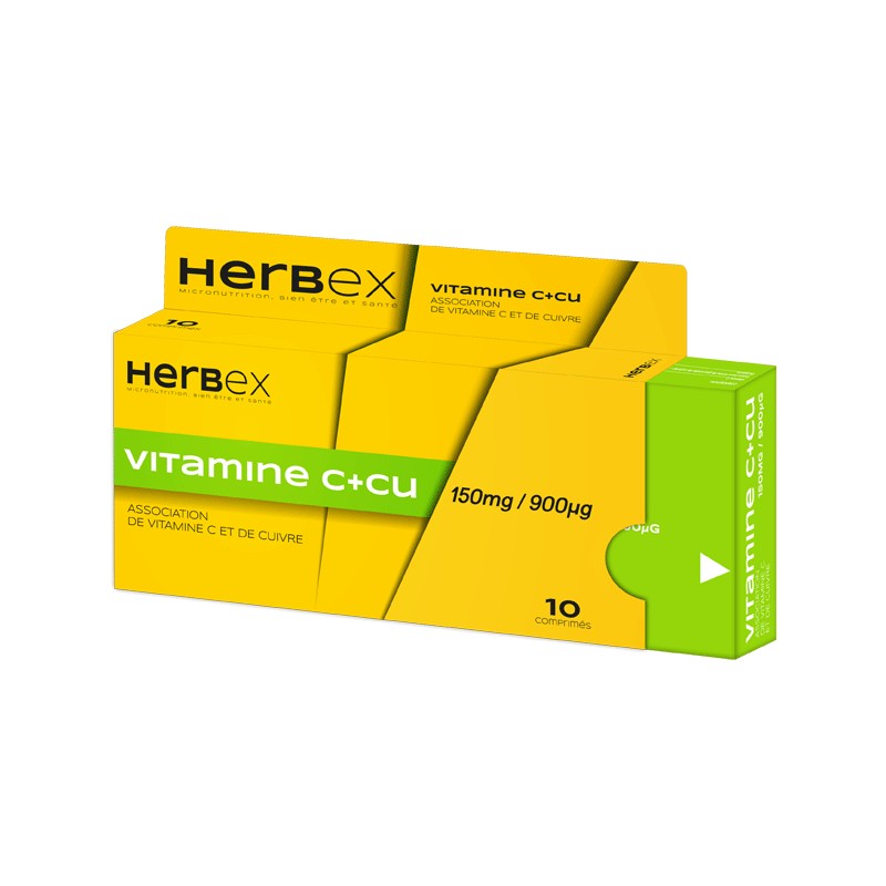 HERBEX VITAMINE C+CU 150MG/90UG 10 COMPRIMES-pharmashop HERBEX VITAMINE C+CU 150MG/90UG 10 COMPRIMES-pharmashop