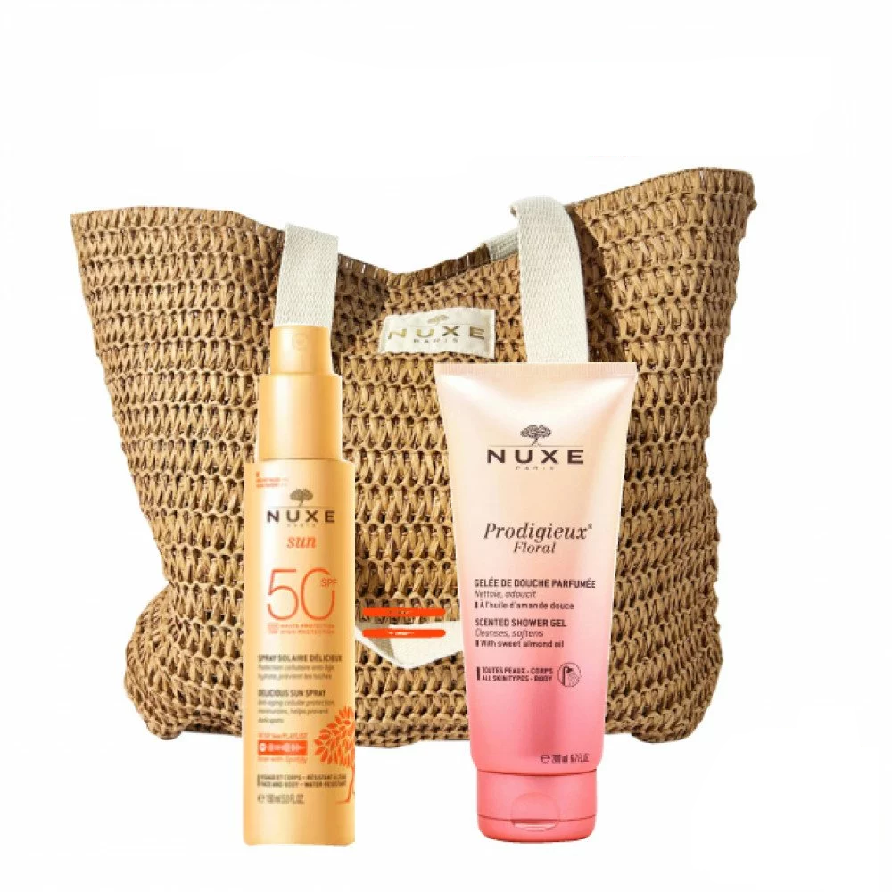 NUXE SUN SAC SPRAY SOLAIRE SPF 50 + PRODIGIEUX FLORAL GELEE DE DOUCHE 200ML (OFFERTE) PHARMASHOP NUXE SUN SAC SPRAY SOLAIRE SPF 50 + PRODIGIEUX FLORAL GELEE DE DOUCHE 200ML (OFFERTE) PHARMASHOP