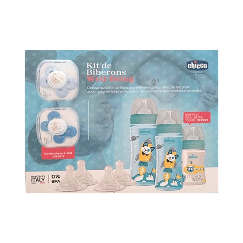 CHICCO COFFRET BIBERONS WELL BEING 7 ARTICLES