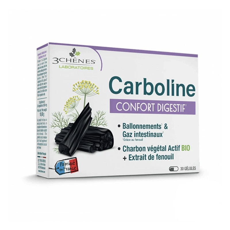 3 CHENES CARBOLINE CONFORT DIGESTIF 30 COMPRIMES-pharmashop 3 CHENES CARBOLINE CONFORT DIGESTIF 30 COMPRIMES-pharmashop
