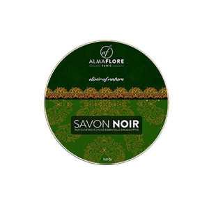 ALMAFLORE SAVON NOIR Olive BIO et Huile Essentielle d'Eucalyptus, 150gr