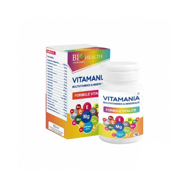 BIOHEALTH VITAMANIA MULTIVITAMINES & MINERAUX 30 GELULES pharmashop BIOHEALTH VITAMANIA MULTIVITAMINES & MINERAUX 30 GELULES pharmashop