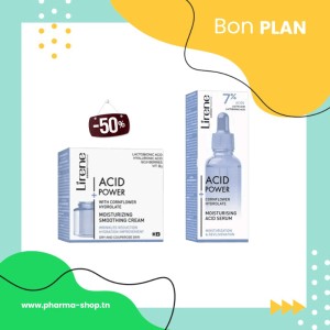 LIRENE ACID POWER SERUM A l'HYDROLAT 30ML+MOISTURIZING SMOOTHING CREAM 50ML(-50%) pharmashop