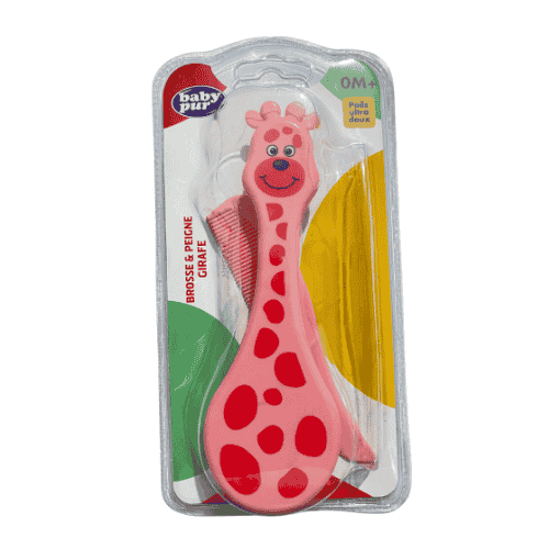 BABY PUR BROSSE ET PEIGNE GIRAFE 0M+ 79003 PHARMASHOP