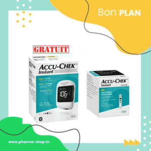 ACCU CHEK INSTANT COFFRET 50 BANDELETTES+APPAREIL (OFFERT) PHARMASHOP