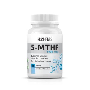 BIOHERBS 5-MTHF VITAMINE B9 30 GELULES PHARMASHOP