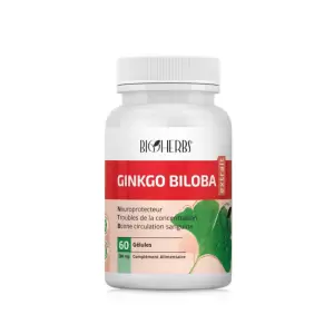BIOHERBS GINKGO BILOBA EXTRAIT 60 GELULES PHARMASHOP