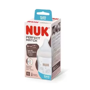 NUK PERFECT MATCH BIBERON EN VERRE BLANC 120ML 0M+ PHARMASHOP