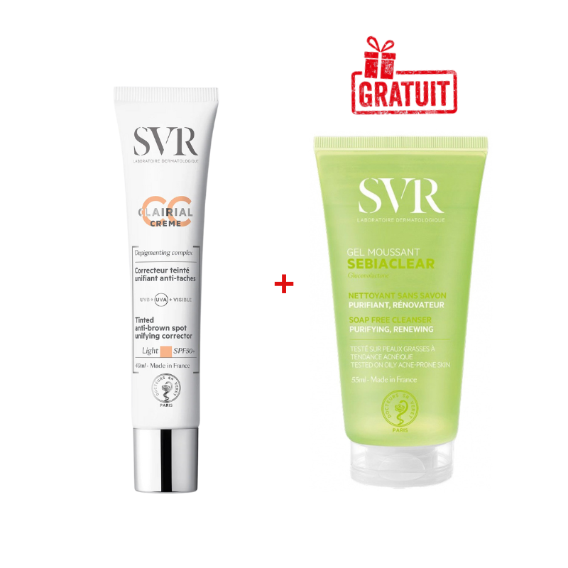 SVR CLAIRIAL CC CREME LIGHT SPF50 40ML+SEBIACLEAR GEL MOUSSANT 55ML (OFFERT) PHARMASHOP