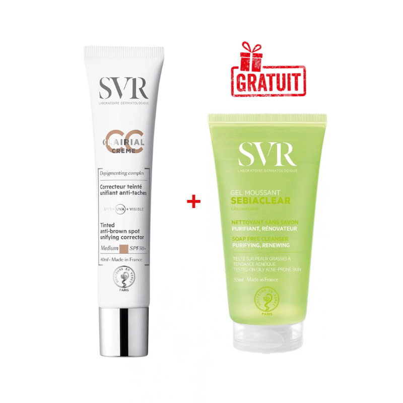 SVR CLAIRIAL CC CREME MEDIUM SPF50+ 40ML+SEBIACLEAR GEL MOUSSANT 55ML (OFFERT) PHARMASHOP