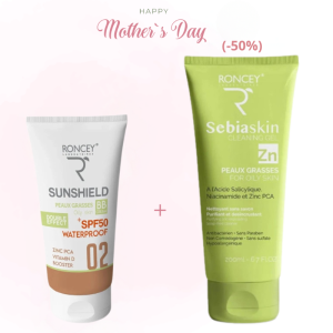 RONCEY COFFRET SUNSHIELD 02 SPF50+ PEAUX GRASSES 50ML+SEBIASKIN ZN GEL 200ML (-50%) PHARMASHOP