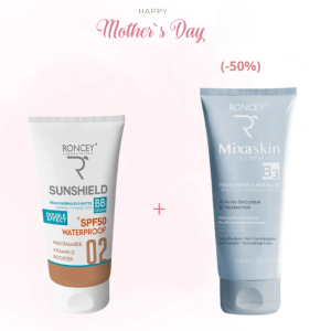 RONCEY SUNSHIELD 02 TEINTE SPF50+ WATERPROOF 50ML+MIXASKIN GEL B3 NORMALES A MIXTES 200ML (-50%) PHARMASHOP