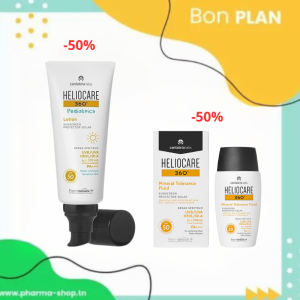 HELIOCARE 360 ​​MINERAL TOLERANCE FLUID SPF50 50ML (-50%)+PEDIATRICS LOTION PROTECTEUR SOLAIRE SPF50 200ML (-50%) pharmashop