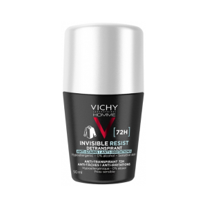 VICHY HOMME DEODORANT INVISIBLE RESIST DERMO-DETRANSPIRANT 72H ROLL ON 50ML PHARMASHOP