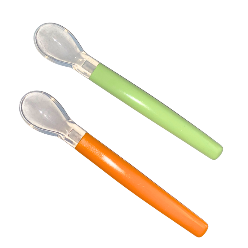 WEE 2 CUILLERES EN SILICONE 6 MOIS + VERT/ORANGE | Tunisie