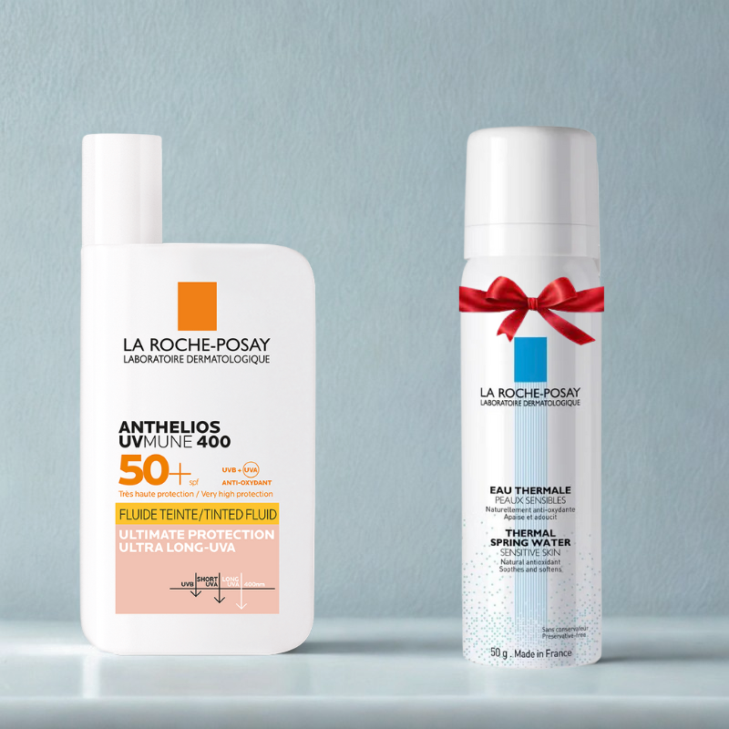 LA ROCHE POSAY ANTHELIOS UVMUNE 400 FLUID TEINTEE SPF50+ 50ML+EAU THERMALE 50ML (OFFERT) pharmashop