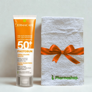 DERMACARE PHOTOSUN 01 CREME SOLAIRE TEINTE PEAUX MIXTES A GRASSES SPF 50+ 50ML+PHARMASHOP SERVIETTE (OFFERTE) pharmashop