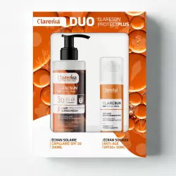 COFFRET SOLAIRE CLARENIA DUO ÉCRAN ANTIAGE SPF50+ ET...