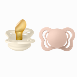 BIBS 02 SUCETTES COUTURE PACIFIER IVORY BLUSH SIZE1 0M+ PHARMASHOP
