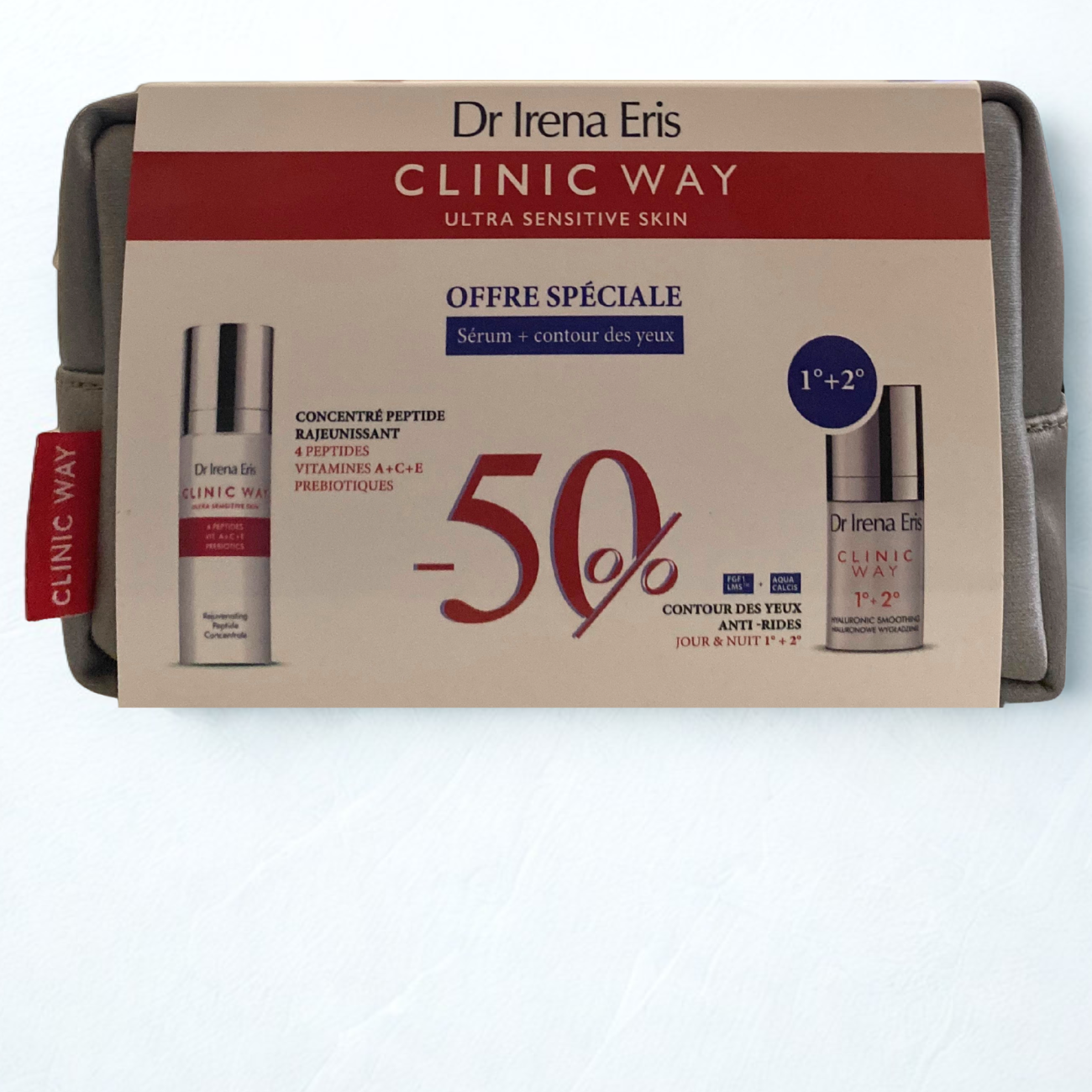 CLINIC WAY TROUSSE CONCENTRE PEPTIDE RAJEUNISSANT 30ML+CONTOUR DES YEUX ANTI RIDES 1+2 15ML (-50%)