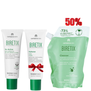 BIRETIX GEL TRI-ACTIVE 50ML+GEL NETTOYANT RECHARGE 400 ML (-50%)+HYDRAMAT FLUIDE 50ML (OFFERT) pharmashop