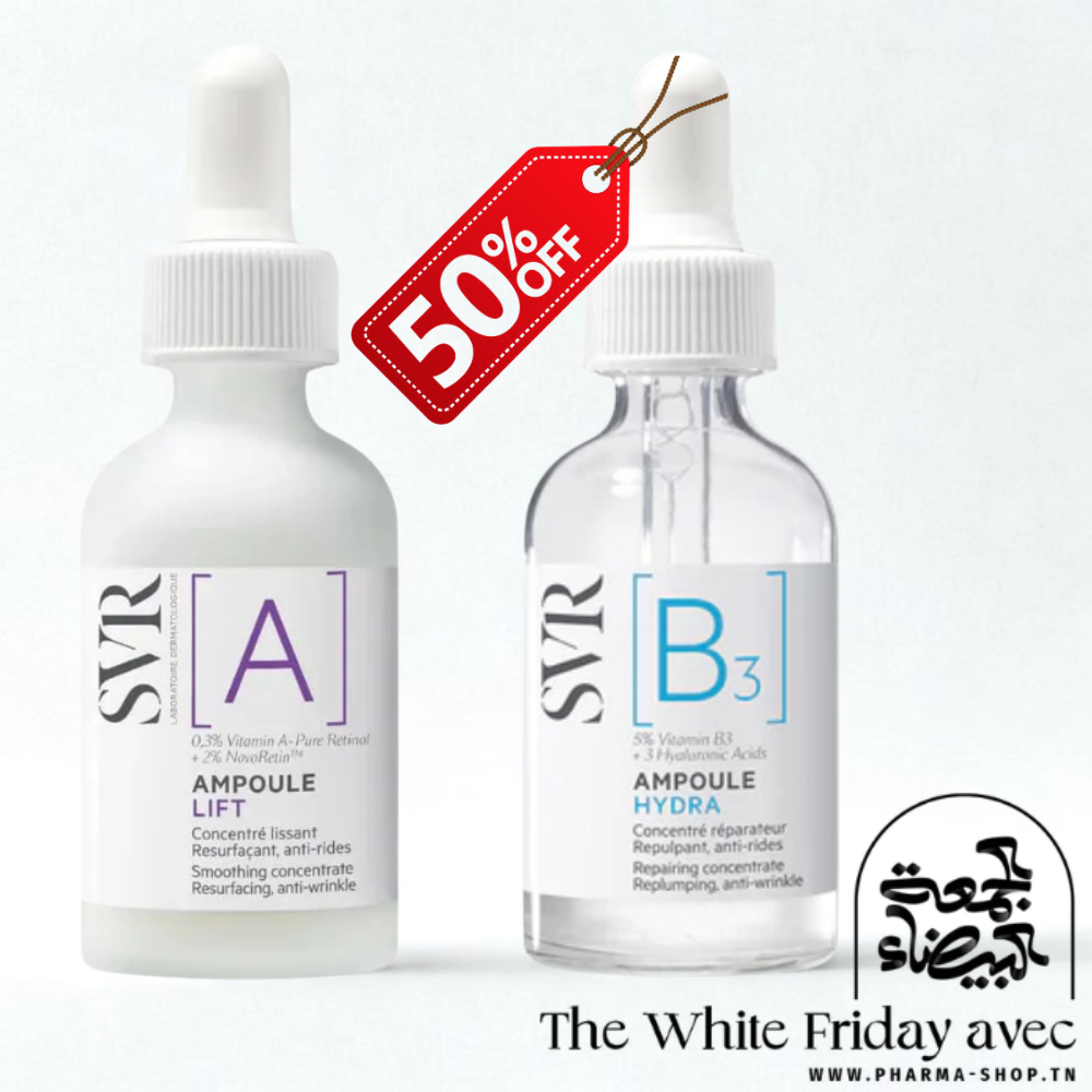 SVR AMPOULE A LIFT 0.3% CONCENTRE LISSANT 30ML+AMPOULE HYDRA B 30ML PEAUX SENSIBLES 30ML (-50%) PHARMASHOP