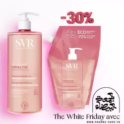 SVR TOPIALYSE GEL LAVANT FLACON POMPE 1L+GEL LAVANT RECHARGE 1L (-30%) PHARMASHOP