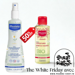 MUSTELA EAU RAFRAICHISSANTE ET COIFFANTE 200ML+HUILE VERGETURES 105ML (-50%) pharmashop