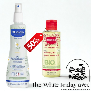 MUSTELA EAU RAFRAICHISSANTE ET COIFFANTE 200ML+HUILE VERGETURES 105ML (-50%) pharmashop