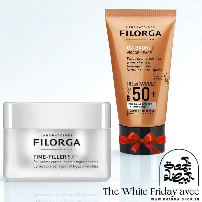 FILORGA TIME FILLER 5XP GEL CREME CORRECTION TOUS TYPES DE RIDES PMG 50ML+UV BRONZE VISAGE SPF50+ 40ML (OFFERT)