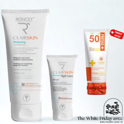 RONCEY CLAIRSKIN CREME DE NUIT ECLAIRCISSANTE 50ML+GEL NETTOYANT ECLAIRCISSANT 200ML+ BIOSUN ECRAN 50ML INVISIBLE (OFFERT)
