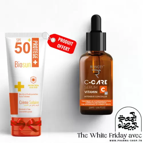 RONCEY SERUM VITAMINE C 20% 30ML+BIOSUN ECRAN 50ML AU CHOIX (OFFERT)