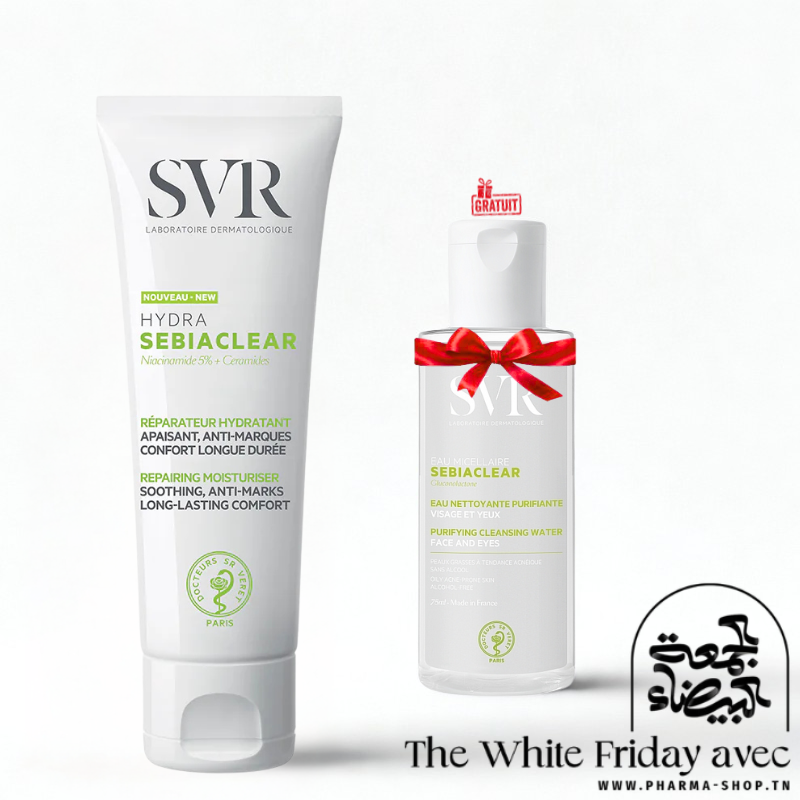 SVR SEBIACLEAR HYDRA SOIN APAISANT ANTI MARQUES 40ML+SEBIACLEAR EAU MICELLAIRE 75ML (OFFERT) PHARMASHOP