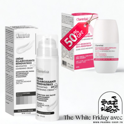 CLARENIA CREME ECLAIRCISSANTE RENOVATRICE SPF20 PMG 50ML+DEODORANT ANTI REPOUSSE ANTI TRANSPIRANT 50ML (-50%) PHARMASHOP