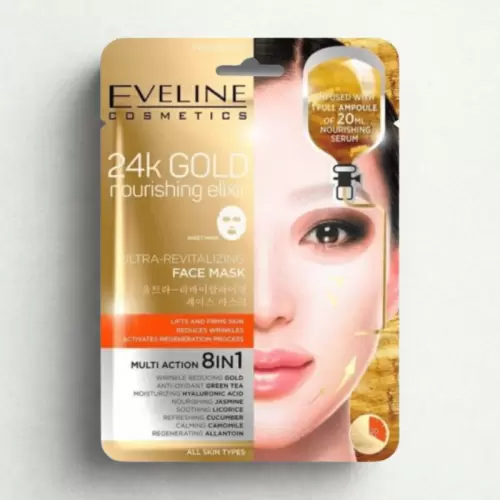 EVELINE COSMETICS 24k GOLD MASQUE VISAGE ULTRA REVITALISANT 8EN1 1 PIECES