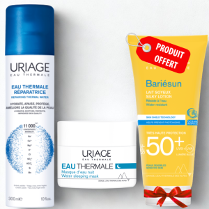 URIAGE EAU THERMALE 300ML+EAU THERMALE MASQUE D’EAU NUIT 50ML+BARIESUN LAIT SPF50+ 100ML (OFFERT) PHARMASHOP