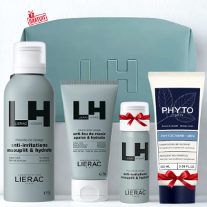 LIERAC HOMME TROUSSE+PHYTOCYANE 100ML(OFFERT)+MOUSSE DE RASAGE 50ML(OFFERT) PHARMASHOP