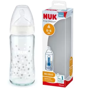 NUK BIBERON EN VERRE FIRST CHOICE 0-6 MOIS 240ML pharmashop