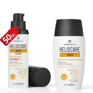 HELIOCARE 360° MINERAL TOLERANCE FLUID SPF50 50ML+GEL OIL FREE SPF50+ BEIGE 50ML(-50%) PHARMASHOP