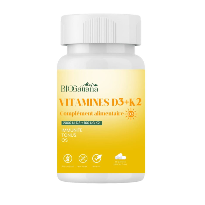 BIOGATRANA VITAMINES D3+K2 60 GELULES | Tunisie