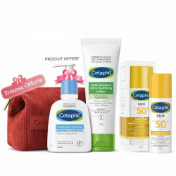 CETAPHIL TROUSSE LOTION HYDRATANTE 225GR+SUN FACE FLUID INVISIBLE SPF50+ 50ML+LOTION NETTOYANTE 236ML (OFFERT)