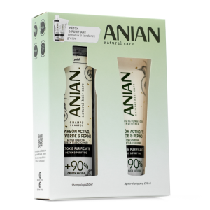 ANIAN COFFRET SHAMPOING CHARBON ACTIF THE VERT ET CONCOMBRE 400ML+APRES SHAMPOOING 250ML PHARMASHOP