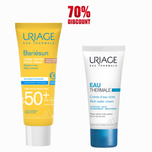 URIAGE CREME D’EAU RICHE 40ML+CREME SOLAIRE TEINTEE DOREE SPF50+ 50ML (-70%) PHARMASHOP